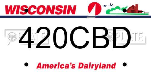 420CBD Wisconsin License Plate
