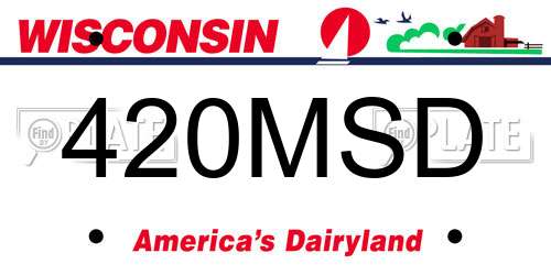 420MSD Wisconsin License Plate