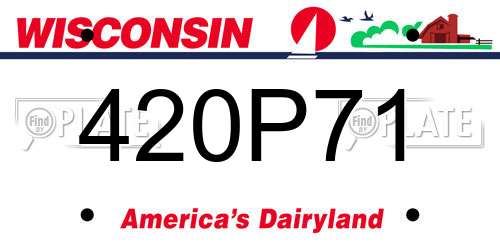 420P71 Wisconsin License Plate