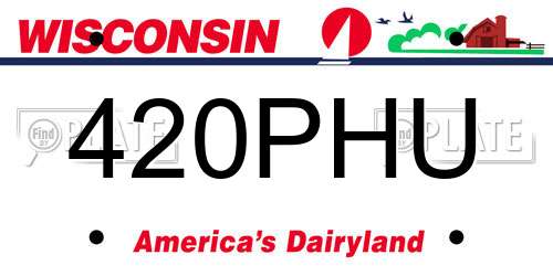 420PHU Wisconsin License Plate