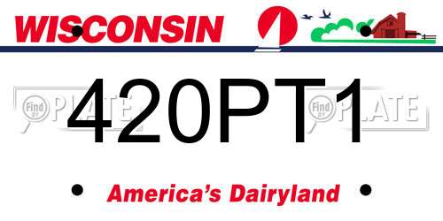420PT1 Wisconsin License Plate