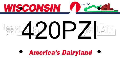 420PZI Wisconsin License Plate