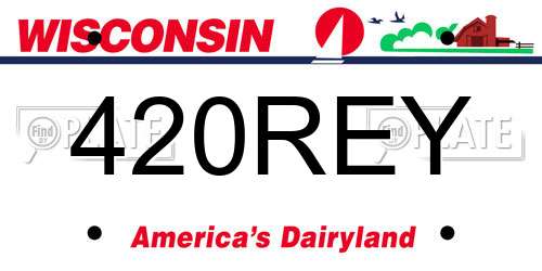 420REY Wisconsin License Plate