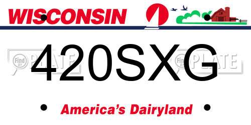 420SXG Wisconsin License Plate
