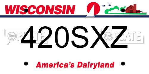 420SXZ Wisconsin License Plate