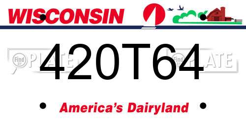 420T64 Wisconsin License Plate