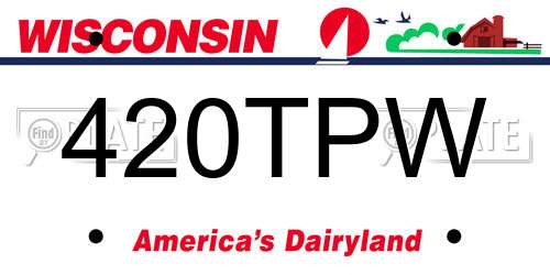 420TPW Wisconsin License Plate