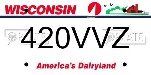 420VVZ Wisconsin License Plate
