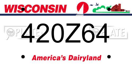 420Z64 Wisconsin License Plate