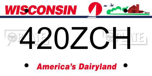 420ZCH Wisconsin License Plate