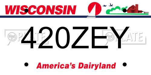 420ZEY Wisconsin License Plate