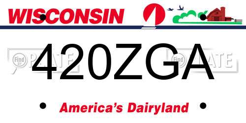 420ZGA Wisconsin License Plate