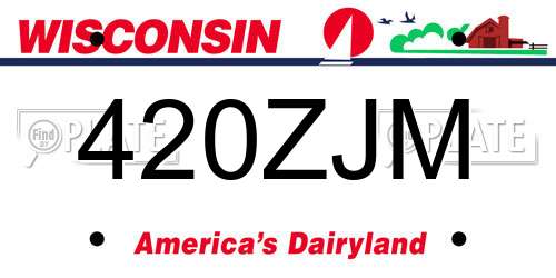 420ZJM Wisconsin License Plate