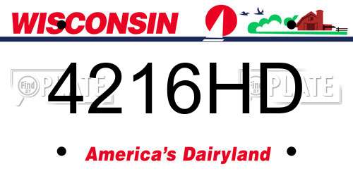 4216HD Wisconsin License Plate