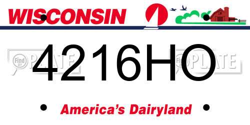 4216HO Wisconsin License Plate
