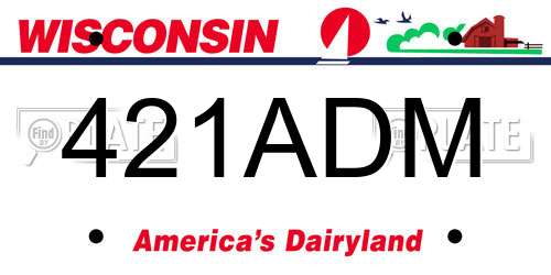421ADM Wisconsin License Plate