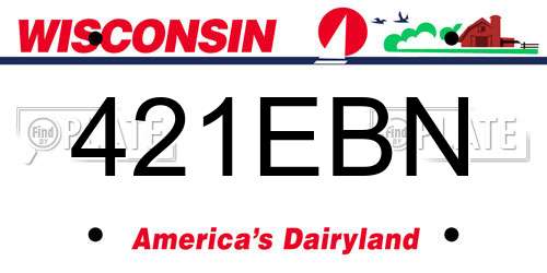 421EBN Wisconsin License Plate