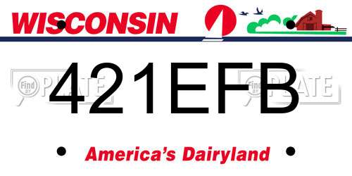 421EFB Wisconsin License Plate
