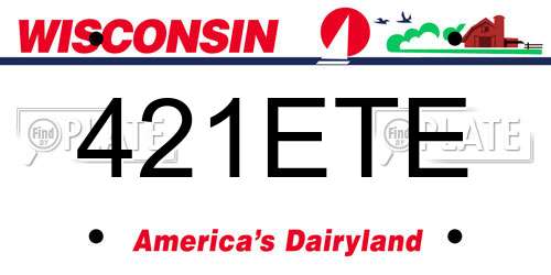 421ETE Wisconsin License Plate