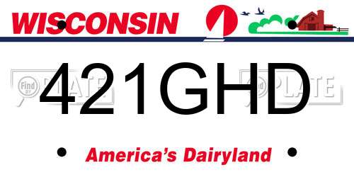 421GHD Wisconsin License Plate