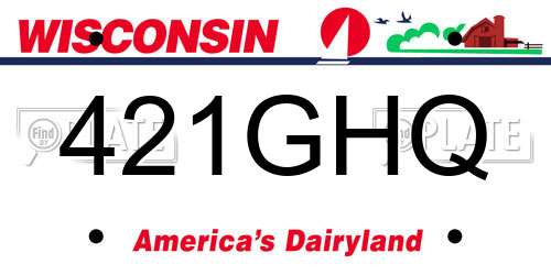 421GHQ Wisconsin License Plate