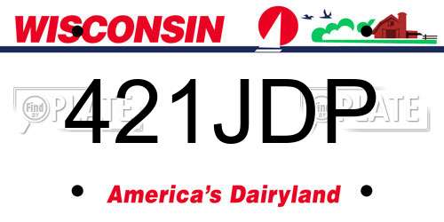 421JDP Wisconsin License Plate