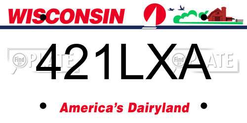 421LXA Wisconsin License Plate