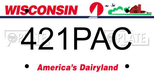 421PAC Wisconsin License Plate
