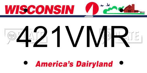 421VMR Wisconsin License Plate