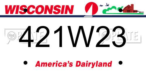 421W23 Wisconsin License Plate