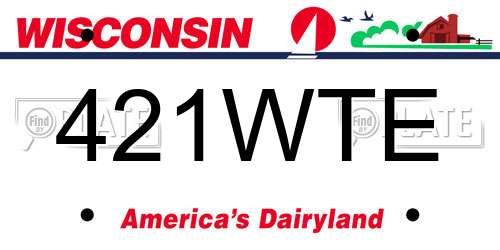 421WTE Wisconsin License Plate