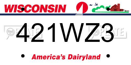 421WZ3 Wisconsin License Plate