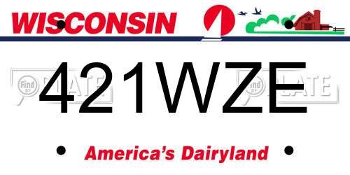 421WZE Wisconsin License Plate
