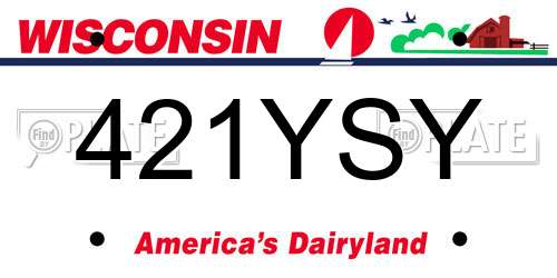 421YSY Wisconsin License Plate