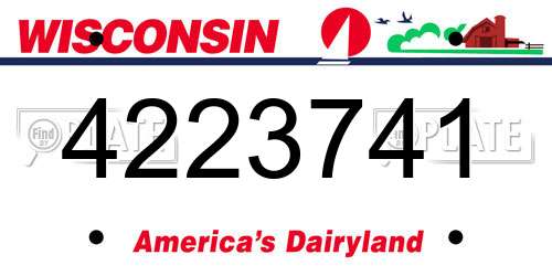 4223741 Wisconsin License Plate