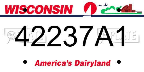 42237A1 Wisconsin License Plate