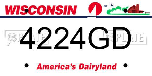 4224GD Wisconsin License Plate