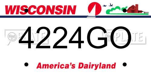 4224GO Wisconsin License Plate