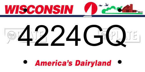 4224GQ Wisconsin License Plate