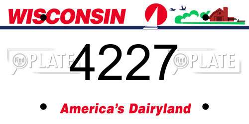 4227 Wisconsin License Plate