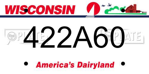 422A60 Wisconsin License Plate