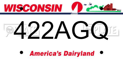 422AGQ Wisconsin License Plate