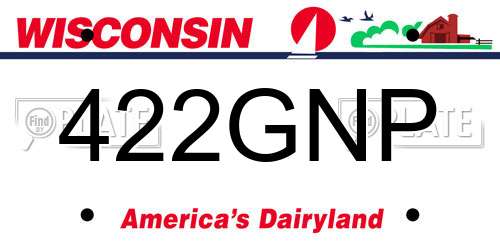 422GNP Wisconsin License Plate
