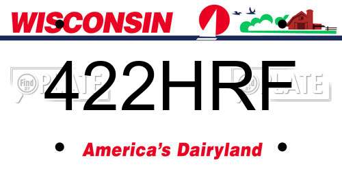 422HRF Wisconsin License Plate