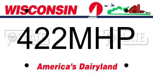 422MHP Wisconsin License Plate