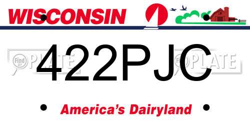422PJC Wisconsin License Plate
