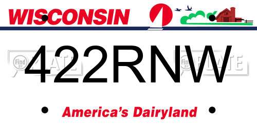 422RNW Wisconsin License Plate