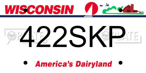 422SKP Wisconsin License Plate
