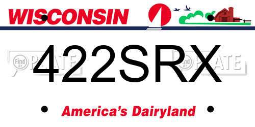 422SRX Wisconsin License Plate