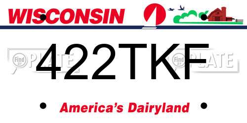 422TKF Wisconsin License Plate